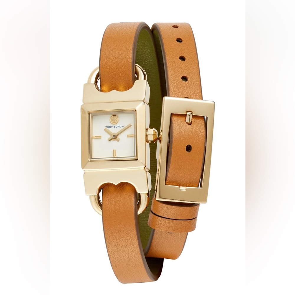 Tory Burch Women's Tan Double Wrap Leather Watch